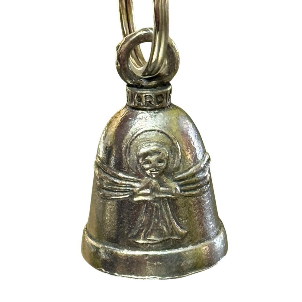 Guardian Angel Motorcycle Rider Biker Guardian Bell‎ Keychain Hanger Luck